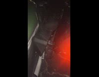 Drunk man crashes on car of filmer