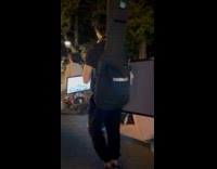 Men plays console on wheels at park Part 2