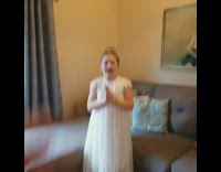 Girl receives body of christ 6 feet