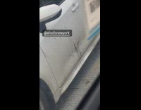 Guy sleep in parked car middle of highway