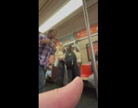 Man kick and play inside the train while travel 