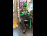 Man goes full out on costume for St. Patricks day