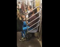 Guy pretends to play drums 