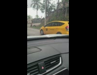 Yellow New York taxi in the Dominican Republic