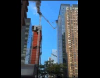 Collab WINY - Burning crane arm on top of red building hit building fall down street