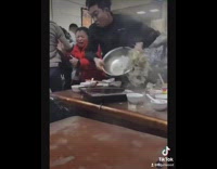 Guy pretends to dodge bowl 