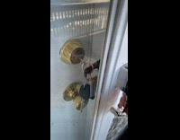 Girl gets key stuck between her two door locks