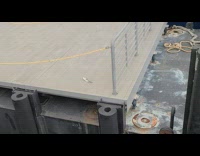 Dead fish in front of a boat on pier