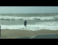 Collab Kook Of The Day - Guy runs from ocean water tide fail 