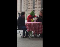 The Grinch Christmas interview couple on street