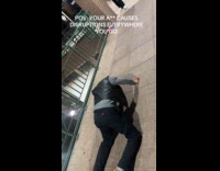 Man fall down near woman with big butt