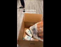 Woman shopping at parents house take supplies