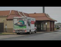 Truck hits the height limit of the drive thru