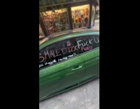 Parked green car full of spray paint part 1