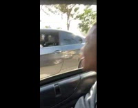 Guy barks at dog in traffic and it acts up 
