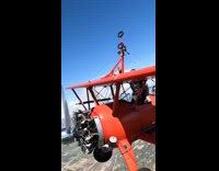 Collab PubityPets - Man stand and strapped on the plane that flies upside down