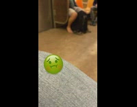 Guy barefoot foot touches floor subway train 