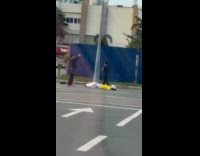 Collab IITW - Man lie down pose side of road