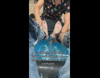 Guy with ankle monitor gets pedicure 