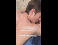 Guy applies sunscreen and aloe on friend 