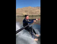 Woman scorpions in water after failing to surf on foot