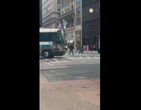 Pedestrian does cartwheels in street 