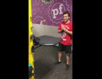 Guy jumps hits knees fail planet fitness 