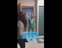 Woman surprises best friend at hospital