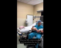 Grandparents first time visit twins at hospital