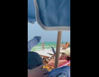 Woman in white bikini exercise session at the beach Part 2