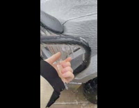 Friend sticks head out of frozen window 