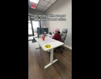 Employees enjoy new standing desks in office