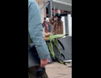 Woman fur winter coat cowboy hat photoshoot