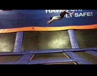 Purple Mat Trampoline SlowMo Backflip Fail