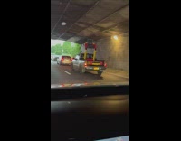 Truck transports upright treadmill 