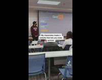 Classmates present quizhub website presentation