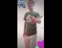 Green adidas shirt guy lip syncs dances 