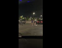 Four girls shopping cart jump shot night