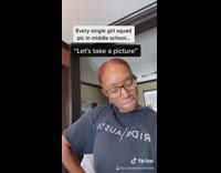 Girl middle school pose finger gun head 