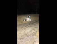 grey golf cart jump fail two guys 