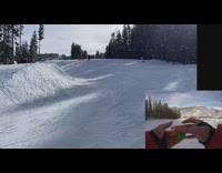 Man solves rubiks cube while on ski