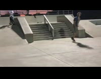 Collab ShredSlams - Skater skates down ramp, falls and rolls down small stairs