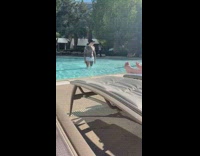 man tattoos white underwear pool