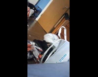 Cat bring snack to filmer on bed