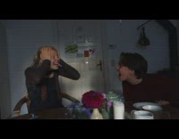 Girl blows candle out when car honks 