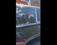 Man drive go kart on the sidewalk