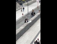 Woman lie down with wings for photo