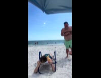 Dad pranks daughter putting breadcrumbs around for seagulls 
