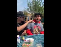 Guy refuse food until given like an airplane