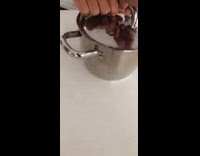 Two guys dry heave open lid food